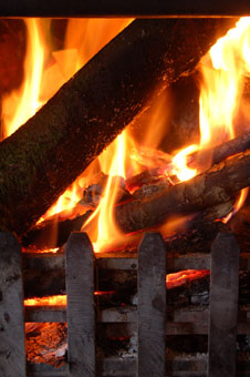 log fire